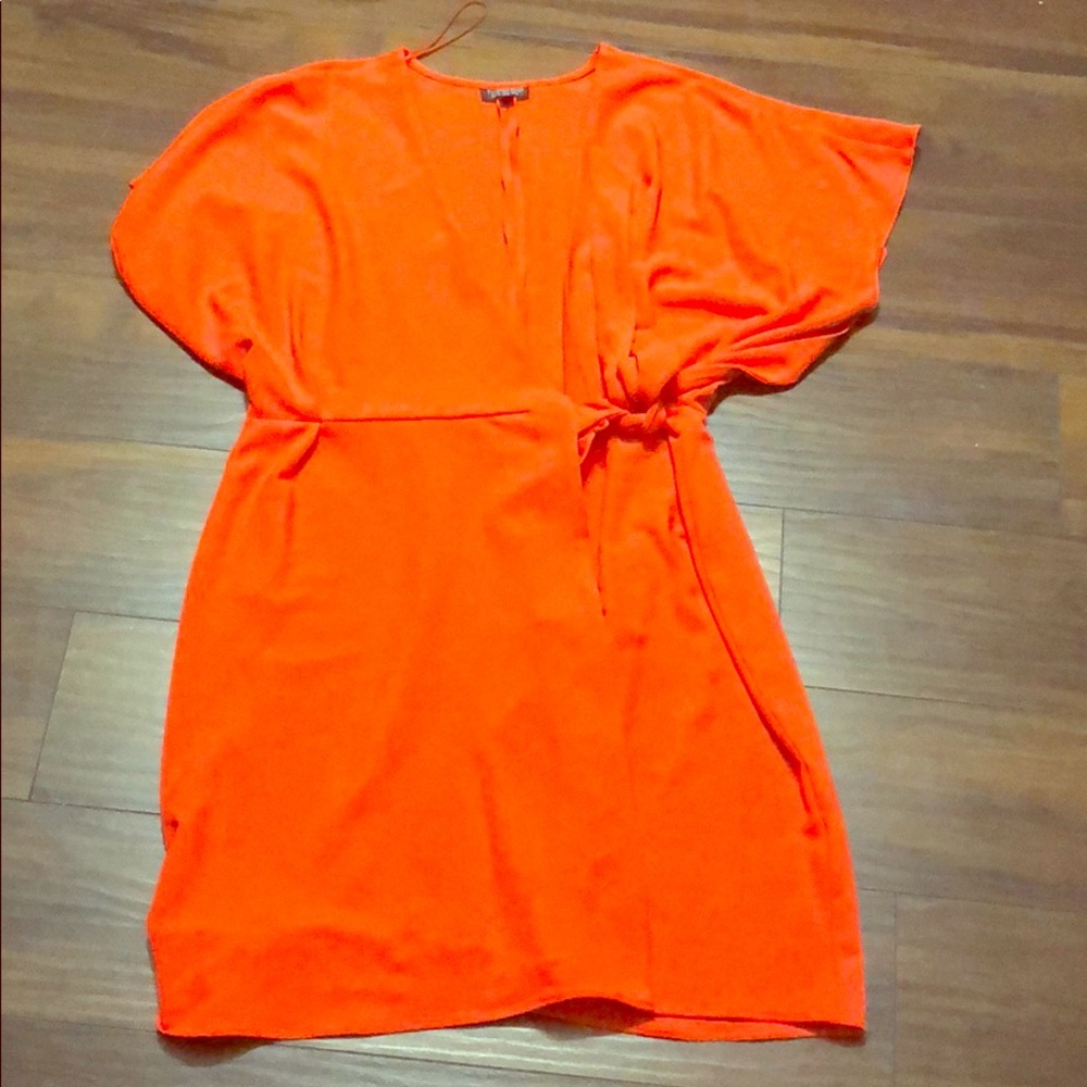 Orange wrap dress